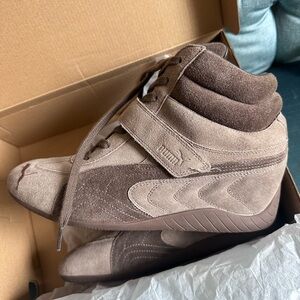 2026 Brand New Puma Brown Suede High-Top Sneakers